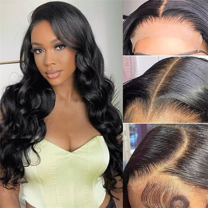 (Bogo Free) Msgem Body Wave 4x4 Transparent Lace Closure Wigs Human Hair 180% - Msgem Hair