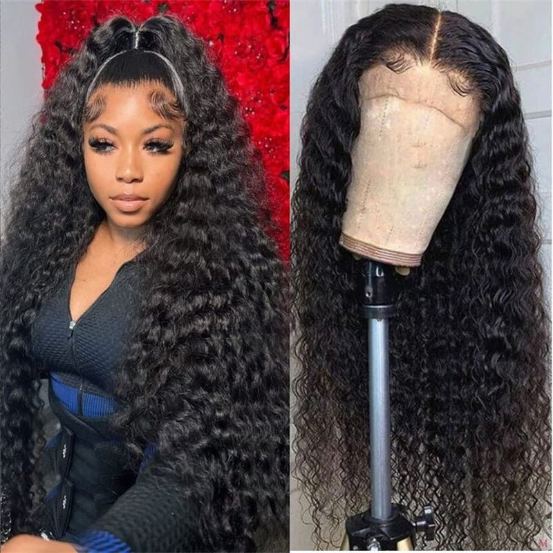 (Bogo Free) Msgem Deep Curly 4x4 Transparent Lace Closure Wig Curly Wave Human Hair Wigs - Msgem Hair