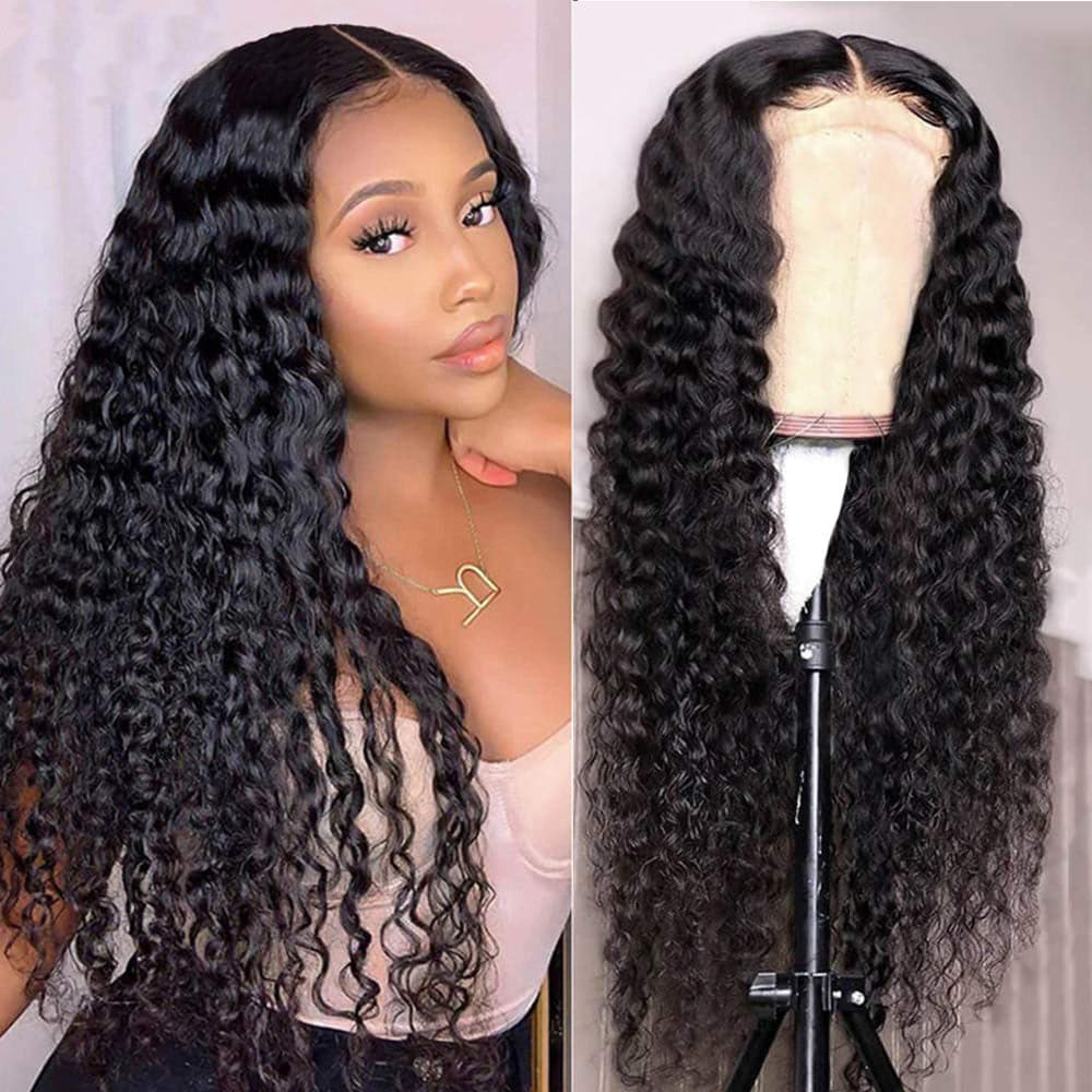 (Bogo Free) Msgem Deep Wave Human Hair Wigs Transparent 13x4 Lace Front Wig - Msgem Hair
