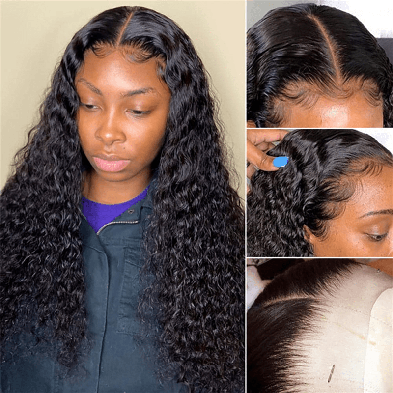 (Bogo Free) Msgem Deep Wave Human Hair Wigs Transparent 13x6 Lace Front Wig 180% - Msgem Hair