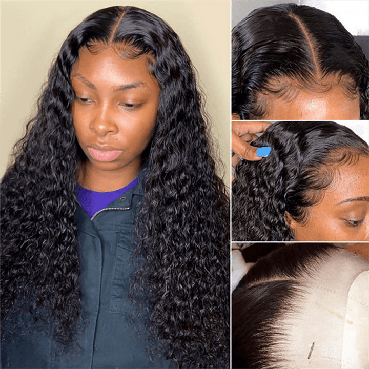 (Bogo Free) Msgem Deep Wave Human Hair Wigs Transparent 13x6 Lace Front Wig 180% - Msgem Hair