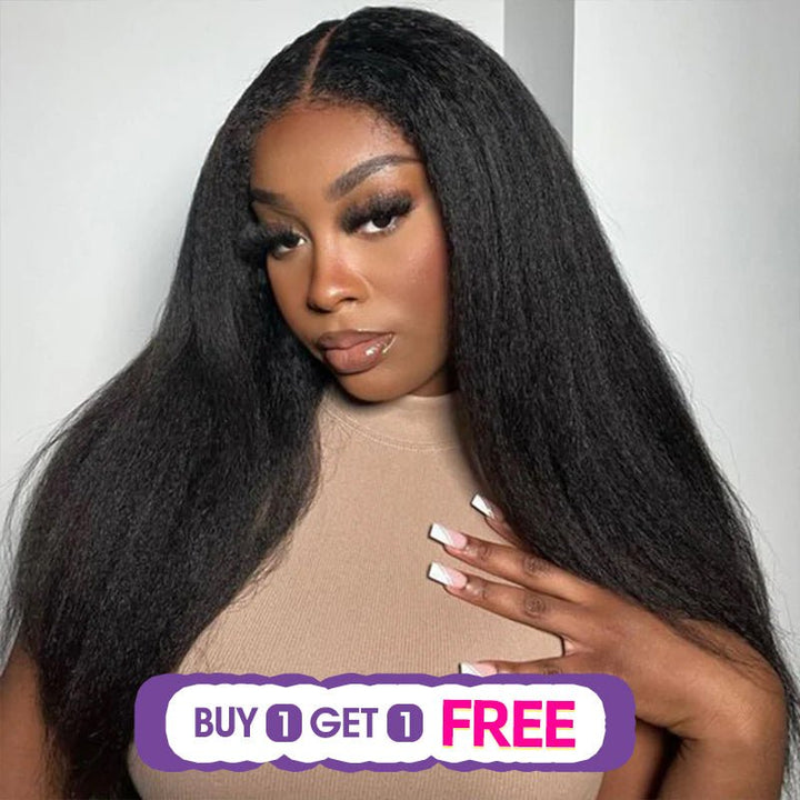 (Bogo Free) Msgem Yaki Straight 13x4 Transparent Lace Front Human Hair Wigs - Msgem Hair