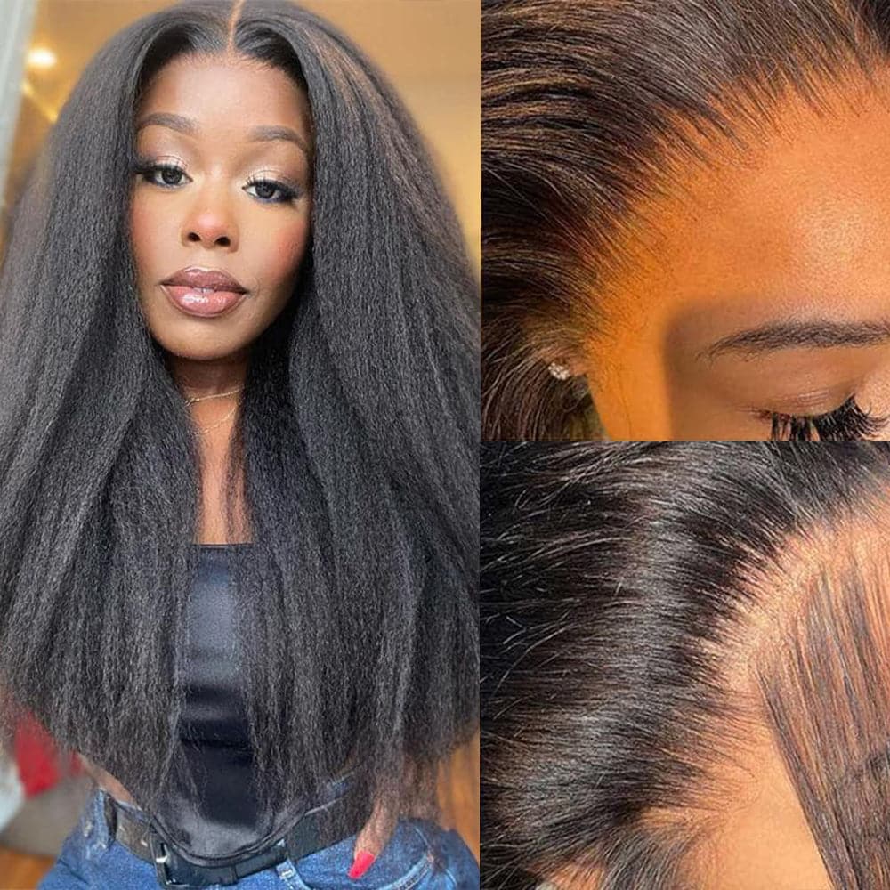 (Bogo Free) Msgem Yaki Straight 13x4 Transparent Lace Front Human Hair Wigs - Msgem Hair