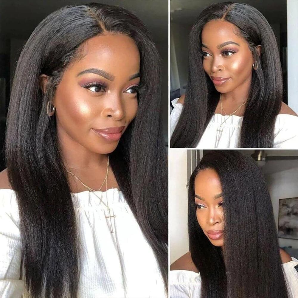 (Bogo Free) Msgem Yaki Straight 13x4 Transparent Lace Front Human Hair Wigs - Msgem Hair