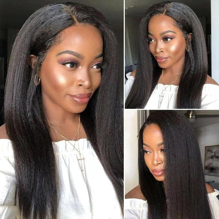 (Bogo Free) Msgem Yaki Straight 13x4 Transparent Lace Front Human Hair Wigs - Msgem Hair