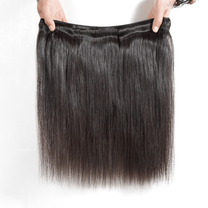 Bone Straight Human Hair 4 Bundles With 13X4 Lace Frontal 100% Remy Human Hair Extension - Msgem Hair