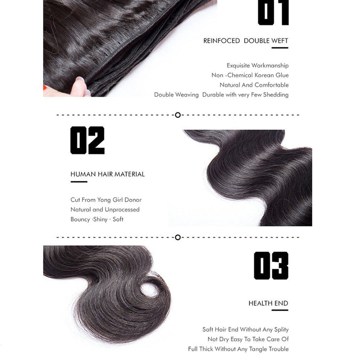 Brazilian Body Wave Human Hair Weave 4 Bundles Virgin Hair Extensions - Msgem Hair