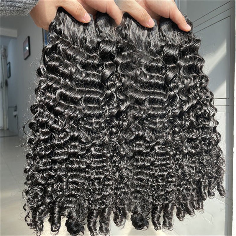 Brazilian Curly Hair Human Hair 4 Bundles Burmese Curls Bundles 100% Virgin Human Hair - Msgem Hair