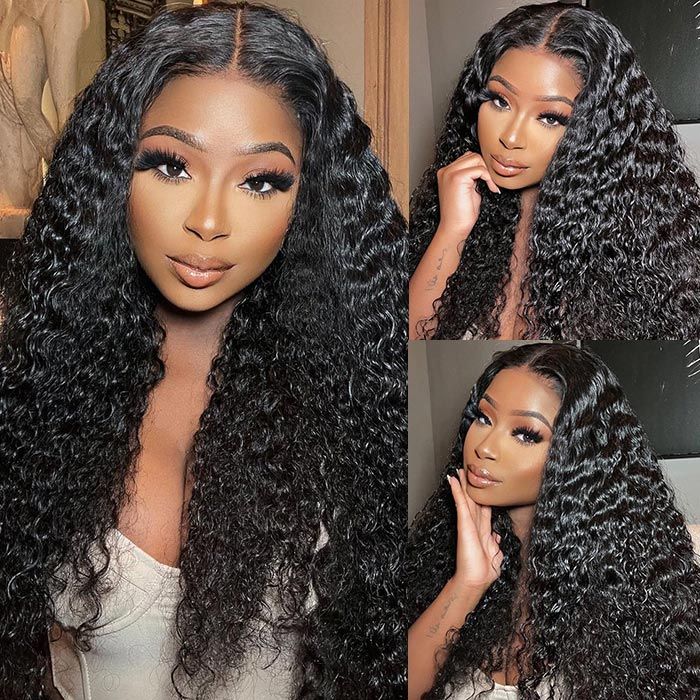 Msgem Brazilian Curly Wave 13x4 Lace Front Wigs Human Hair Pre Plucked With Natual Hairline