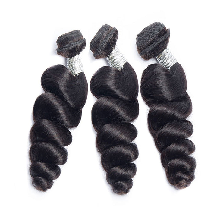 Brazilian Loose Wave 3 Bundles 100% human virgin hair Machine Double Weaving Hair Extension - Msgem Hair