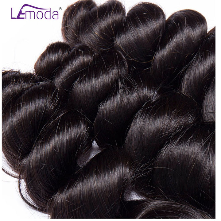 Brazilian Loose Wave 3 Bundles 100% human virgin hair Machine Double Weaving Hair Extension - Msgem Hair