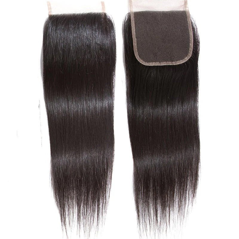 Brazilian Straight Hair 3 Bundles With 4x4 Lace Closure Wig - Msgem Hair