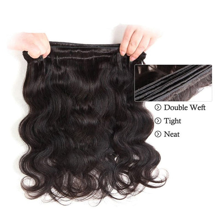 Brazilian Virgin Human Hair Body Wave 4 Bundles With 13x4 Lace Frontal - Msgem Hair