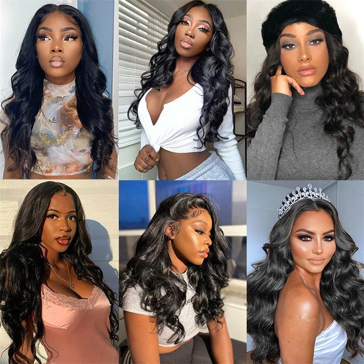 Brazilian Virgin Human Hair Body Wave 4 Bundles With 13x4 Lace Frontal - Msgem Hair