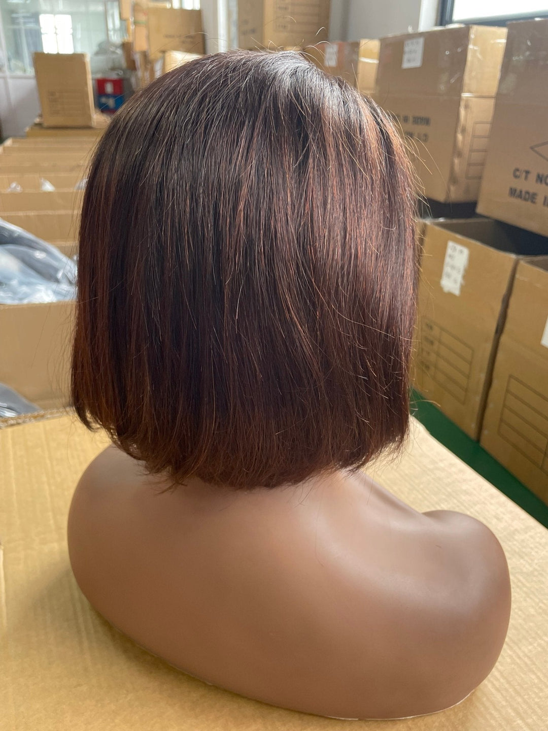 Brown Wig Human Hair Short Bob Wig Straight Hairstyle 180% Density Colored Bob Wig - Msgem Hair