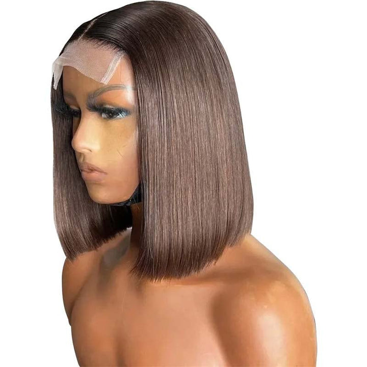 Brown Wig Human Hair Short Bob Wig Straight Hairstyle 180% Density Colored Bob Wig - Msgem Hair