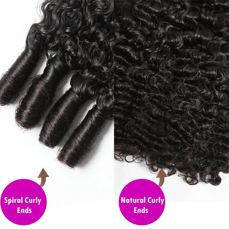 Burmese Curly Hair Indian Human Hair 3 Bundles With 4x4 Lace Closure - Msgem Hair