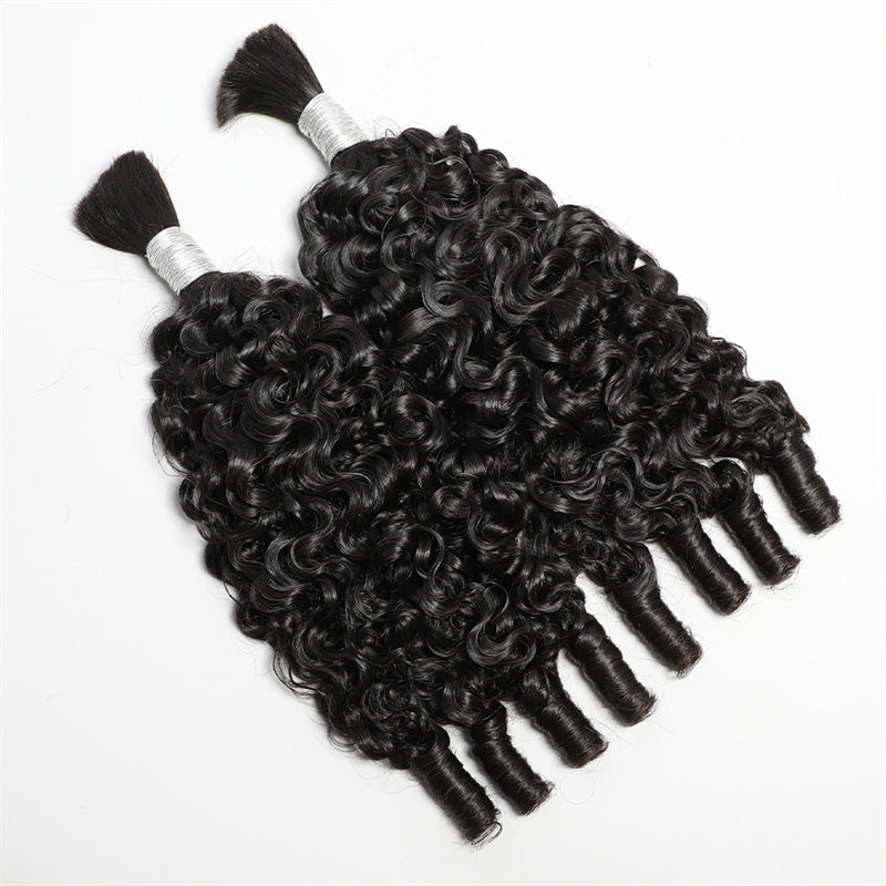 Msgem Braiding Hair Burmese Curly Bulk Human Hair for Boho Braids 1PC