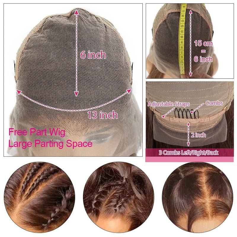 Chocolate Brown Kinky Curly Lace Front Wig Human Hair 13x6 Transparent Lace Frontal Wigs 180% Density - Msgem Hair