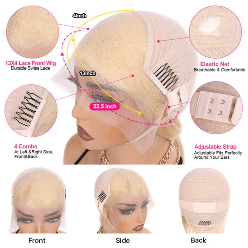 CLEARANCE | Msgem 13x4 Lace Front Wigs 613 Blonde Straight Body Wave Human Hair Wigs - Msgem Hair