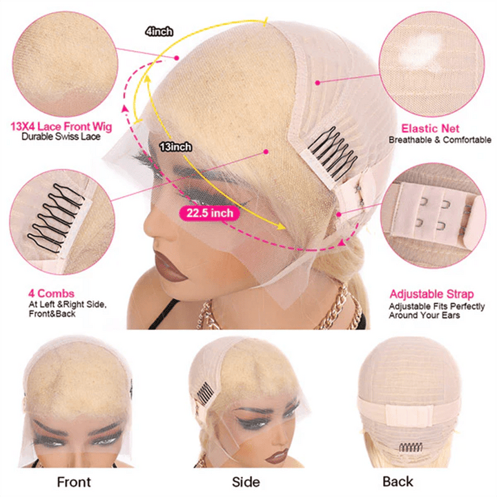 CLEARANCE | Msgem 13x4 Lace Front Wigs 613 Blonde Straight Body Wave Human Hair Wigs - Msgem Hair
