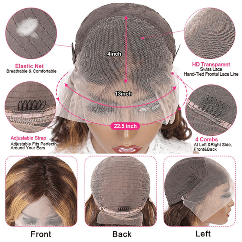 CLEARANCE | Msgem P4/27 Highlight Human Hair Wigs 13x4 Lace Front Wigs Straight Body Water Wave Style - Msgem Hair