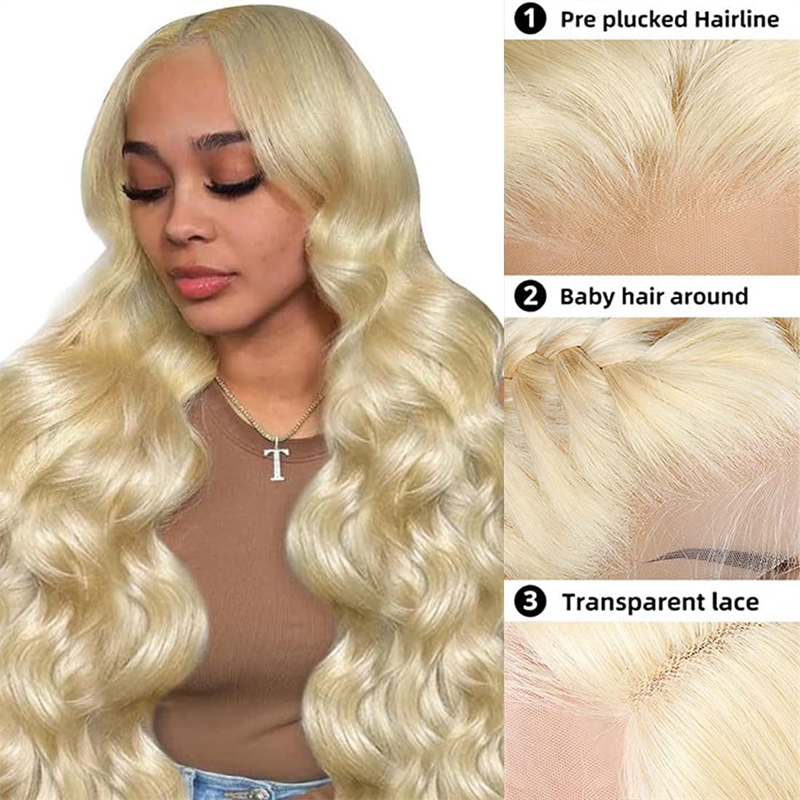 Msgem Body Wave Lace Frontal 613 Blonde 13x4 HD Transparent Lace Closure