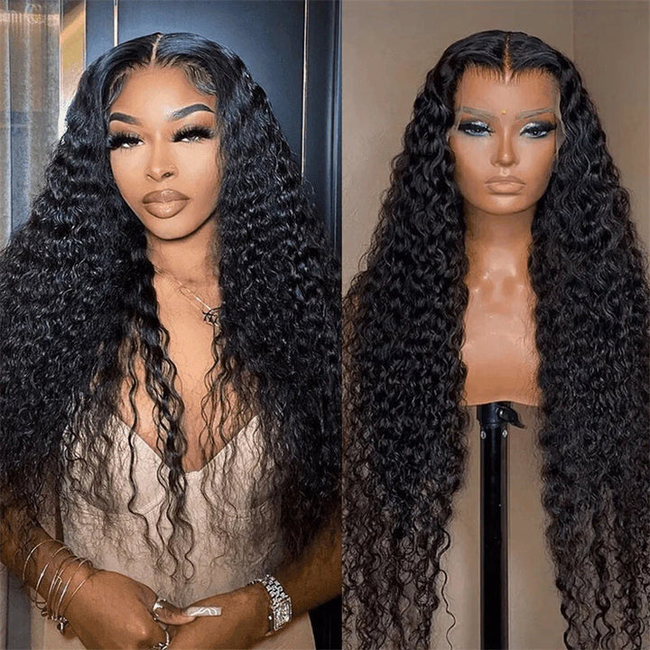 Msgem Curly Wave 13x6 Lace Frontal Wig Human Hair Thick Density Invisible HD Lace Wig