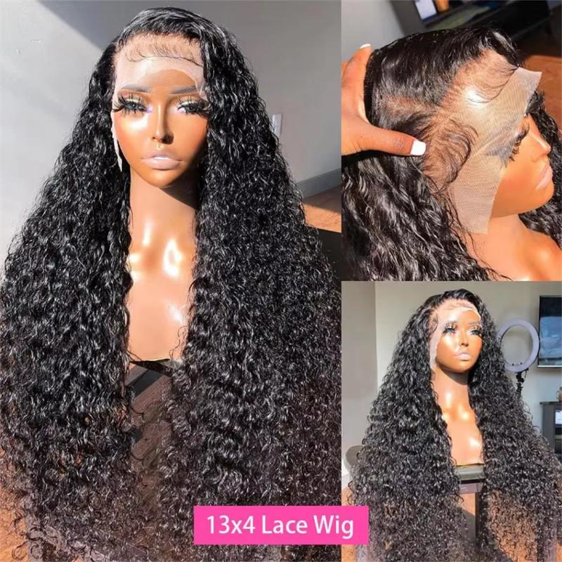 Msgem Brazilian Curly Wave 13x4 Lace Front Wigs Human Hair Pre Plucked With Natual Hairline