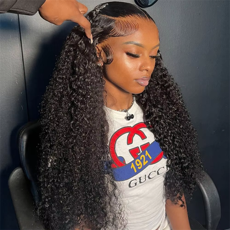 Msgem Brazilian Curly Wave 13x4 Lace Front Wigs Human Hair Pre Plucked With Natual Hairline