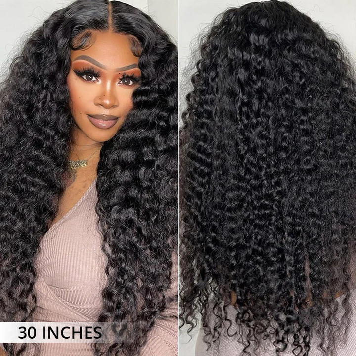 Msgem Deep Wave Human Hair Transaprent Lace Front Wigs 300% Density Luxury Custom Wigs