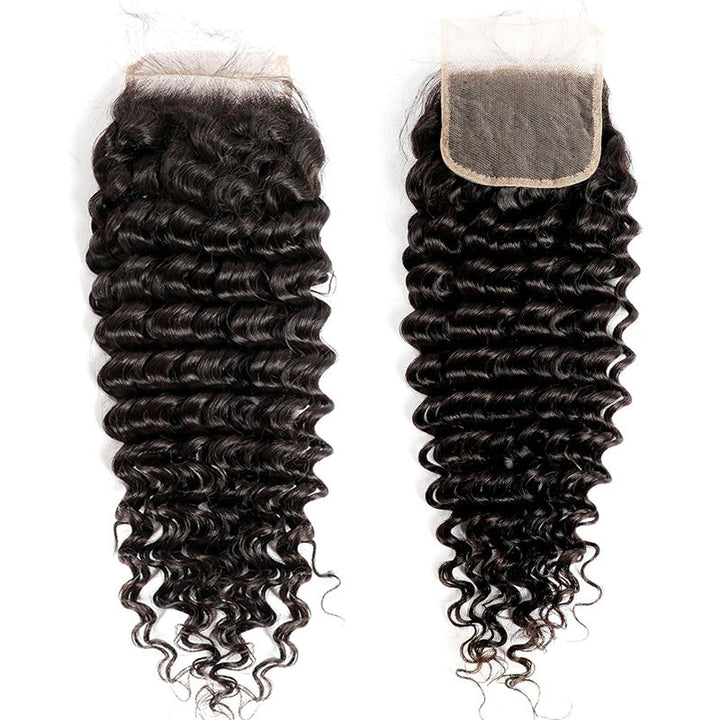 Msgem Deep Wave 5x5 Transparent HD Lace Closure Virgin Human Hair Frontal Closure