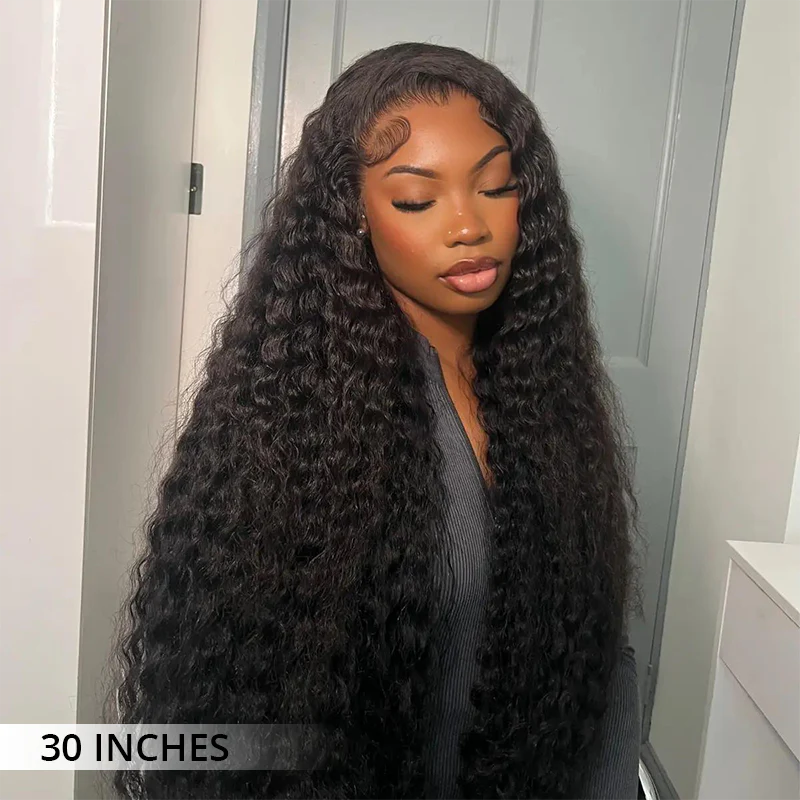 Msgem Deep Wave Human Hair Transaprent Lace Front Wigs 300% Density Luxury Custom Wigs
