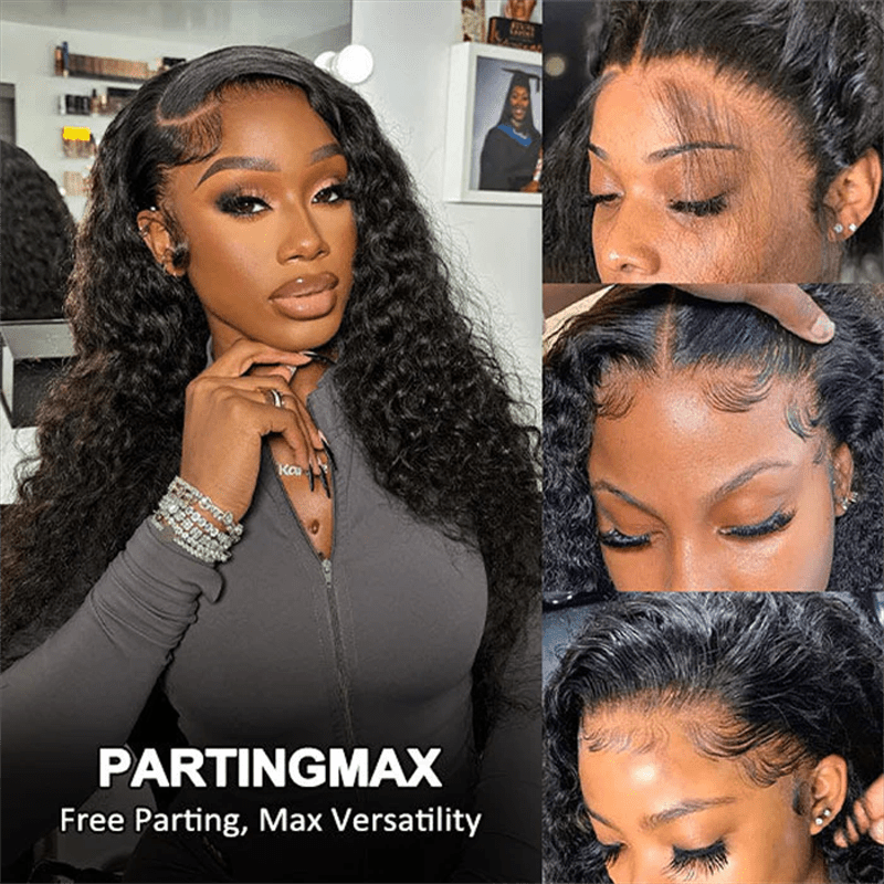 Deep Wave 100% Human Hair Wigs Transparent 13x4 Lace Front Wig - Msgem Hair