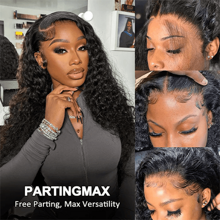Deep Wave 100% Human Hair Wigs Transparent 13x4 Lace Front Wig - Msgem Hair