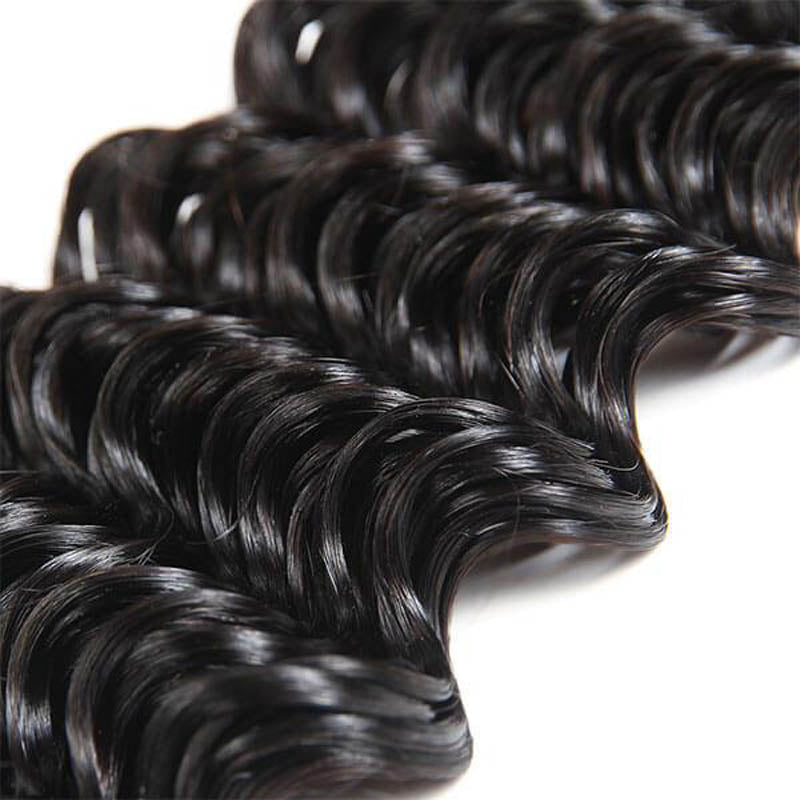 Deep Wave Brazilian Hair Bundles With 13x4 Lace Frontal - Msgem Hair