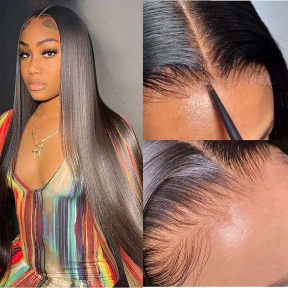Fast Delivery Msgem 13x4 Pre- Bleached Knots Lace Frontal wigs Straight Natural Color Human Hair Transprent Lace