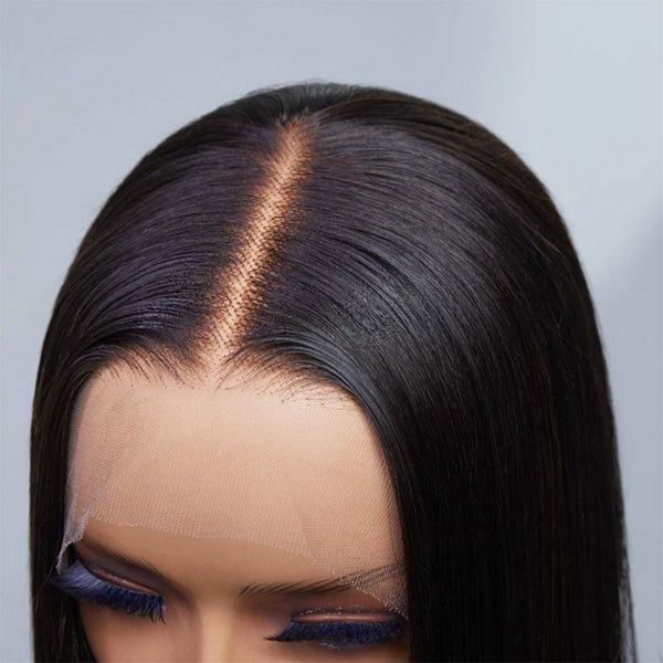 Fast Delivery Msgem 13x4 Pre- Bleached Knots Lace Frontal wigs Straight Natural Color Human Hair Transprent Lace