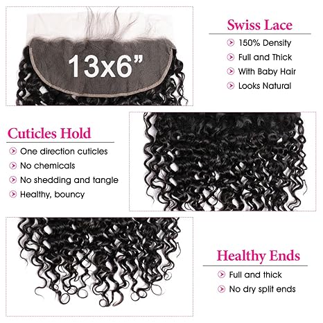 Fast Delivery Msgem 13x6 HD Transparent Lace Frontal Ear to Ear Water Wave Natural Black - Msgem Hair