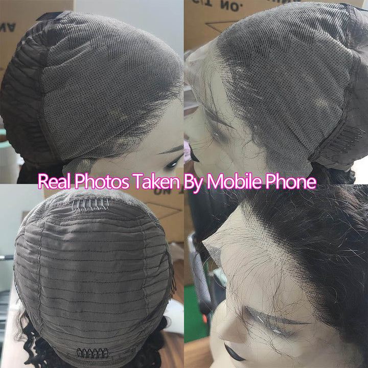 Fast Delivery Msgem 13x6 Lace frontal Human Hair Wig 180% Full Density Water Wave HD Transparent Lace Fronal Wigs
