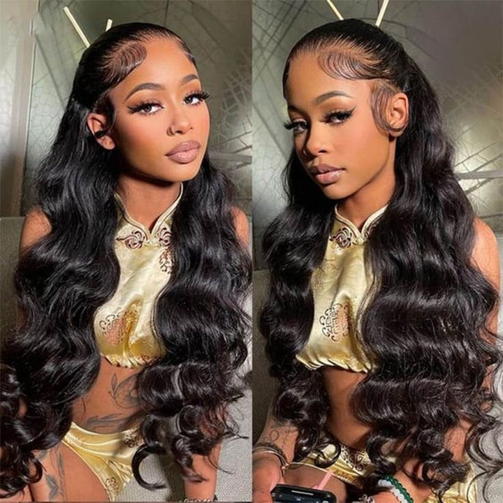 Fast Delivery Msgem 13x6 Lace Frontal Wig Human Hair for Black Women Breathable HD Transparent Lace Body Wave Wig