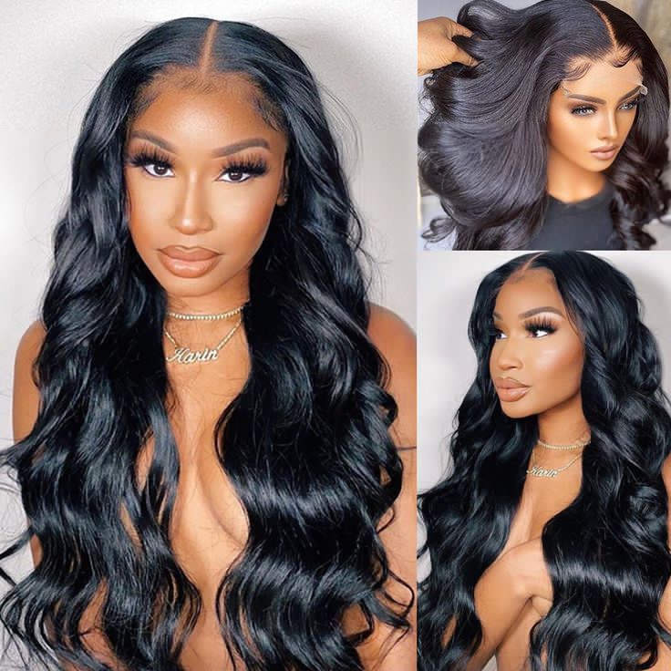 Fast Delivery Msgem 13x6 Lace Frontal Wig Human Hair for Black Women Breathable HD Transparent Lace Body Wave Wig