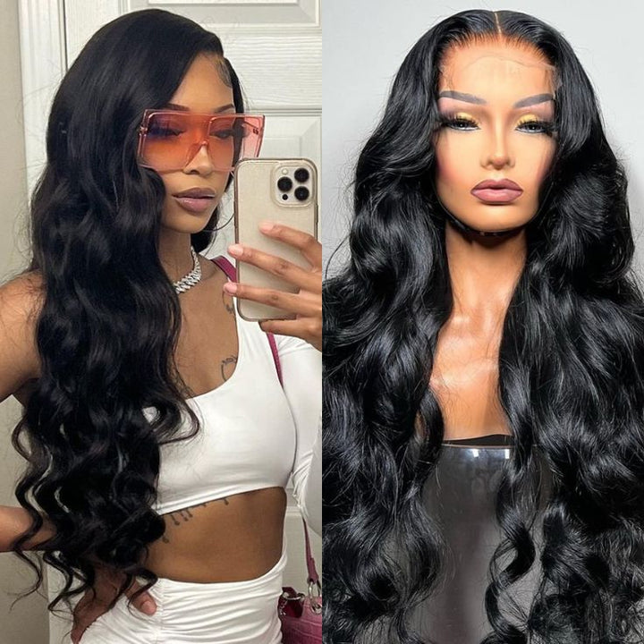 Fast Delivery Msgem 13x6 Lace Frontal Wig Human Hair for Black Women Breathable HD Transparent Lace Body Wave Wig