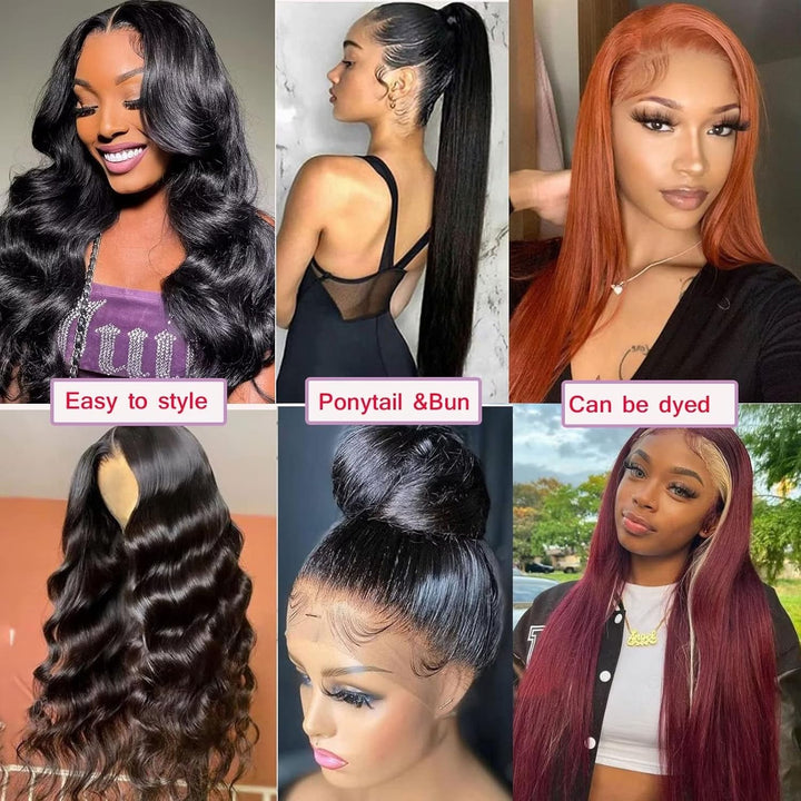 Fast Delivery Msgem 13X6 Lace Frontal Wigs Human Hair Transparent Lace Straight Long inches Brazilian Virgin Hair - Msgem Hair