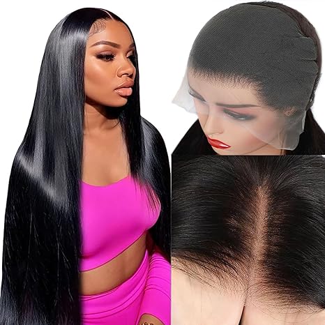 Fast Delivery Msgem 13X6 Lace Frontal Wigs Human Hair Transparent Lace Straight Long inches Brazilian Virgin Hair