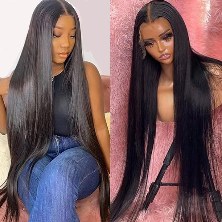 Fast Delivery Msgem 13X6 Lace Frontal Wigs Human Hair Transparent Lace Straight Long inches Brazilian Virgin Hair - Msgem Hair
