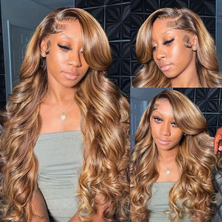 Fast Delivery Msgem Black Girl Body Wave HD Lace Wigs P4/27 Highlight 13x4 Frontal Human Hair Wigs - Msgem Hair