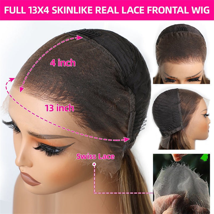 Fast Delivery Msgem Black Girl Body Wave HD Lace Wigs P4/27 Highlight 13x4 Frontal Human Hair Wigs - Msgem Hair