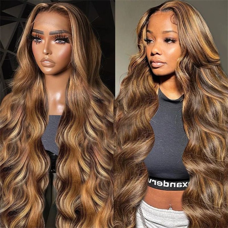 Fast Delivery Msgem Black Girl Body Wave HD Lace Wigs P4/27 Highlight 13x4 Frontal Human Hair Wigs - Msgem Hair
