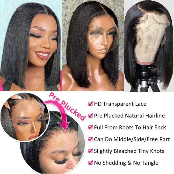Flash Sale | Msgem Short Bob Wigs Straight Hair 13x4 Frontal Bob Wigs 150% - Msgem Hair